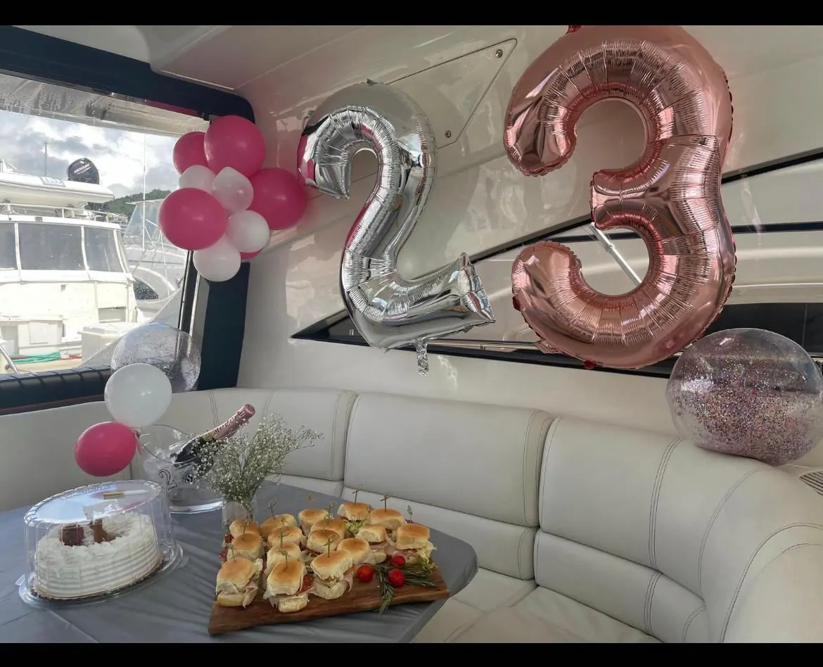 Real balloon celebration setup styled by Boating Puerto Rico